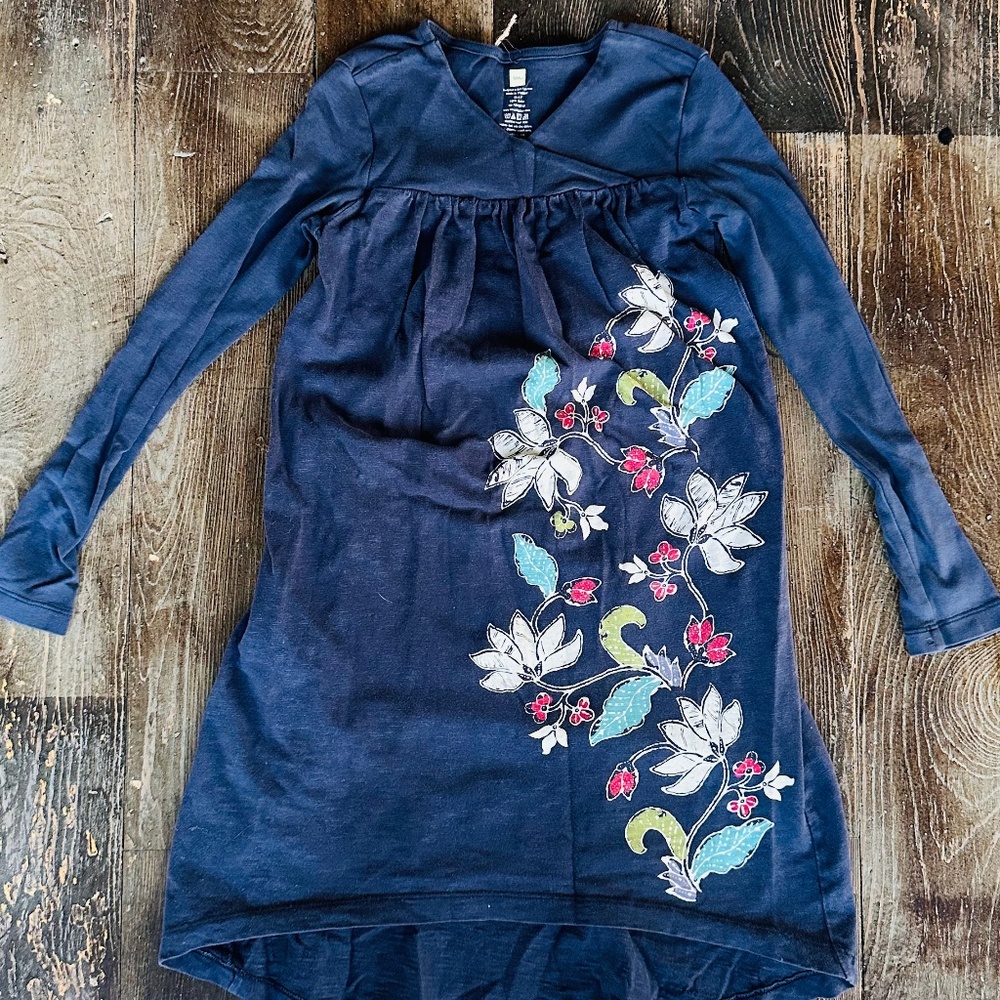 Tea Collection Navy Floral Long Sleeve Dress – Size 7